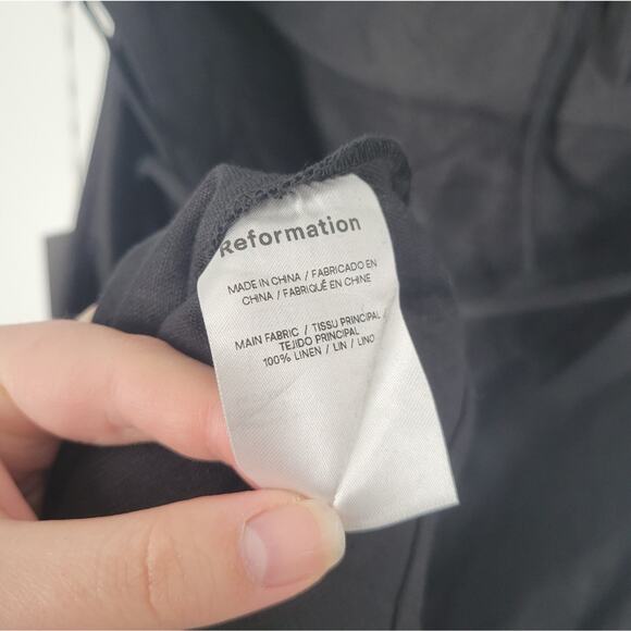 Reformation Black Open Back Linen Selia Maxi Dress XL - Picture 10 of 12
